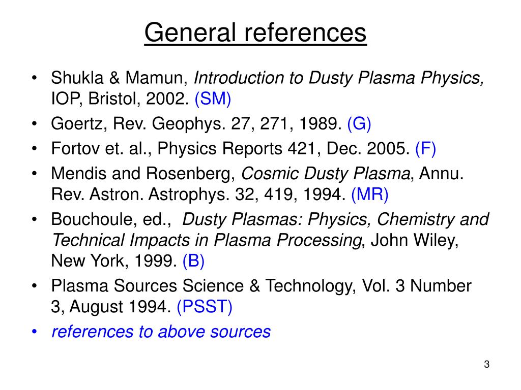 General Plasma Science