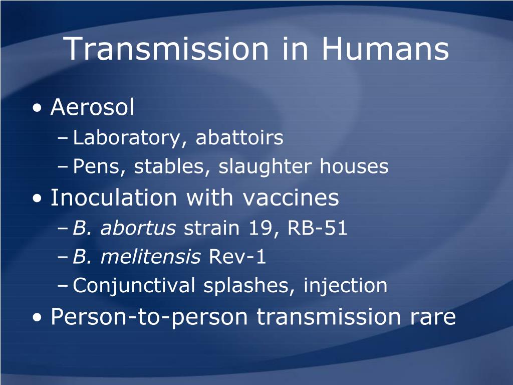 transmission in humans1 l