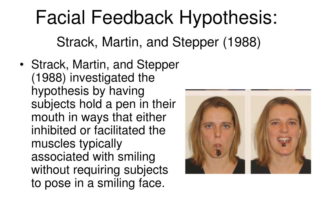which is an example of facial feedback hypothesis quizlet