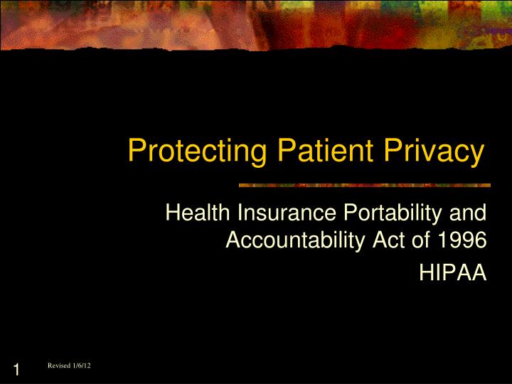 protecting patient privacy n.