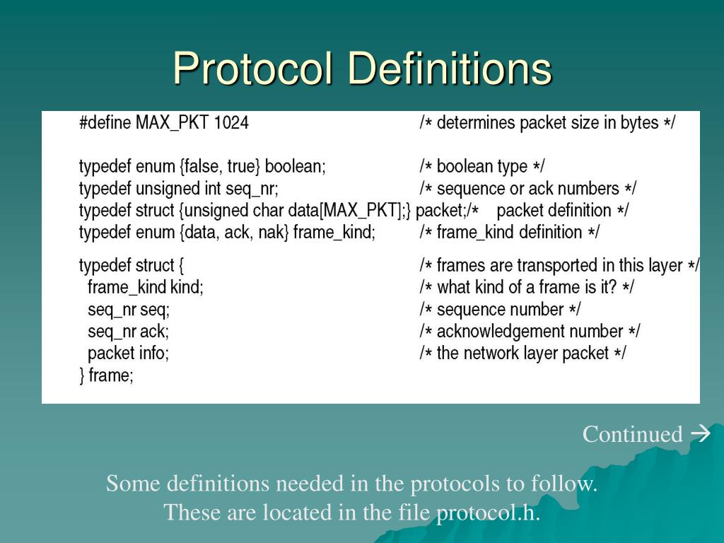 protocol definitions.