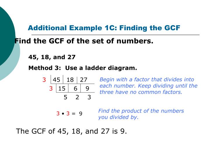 Gcf Of 18 And 45 PPT - 4.3 Greatest Common Factors (GCF) PowerPoint Presentation - ID