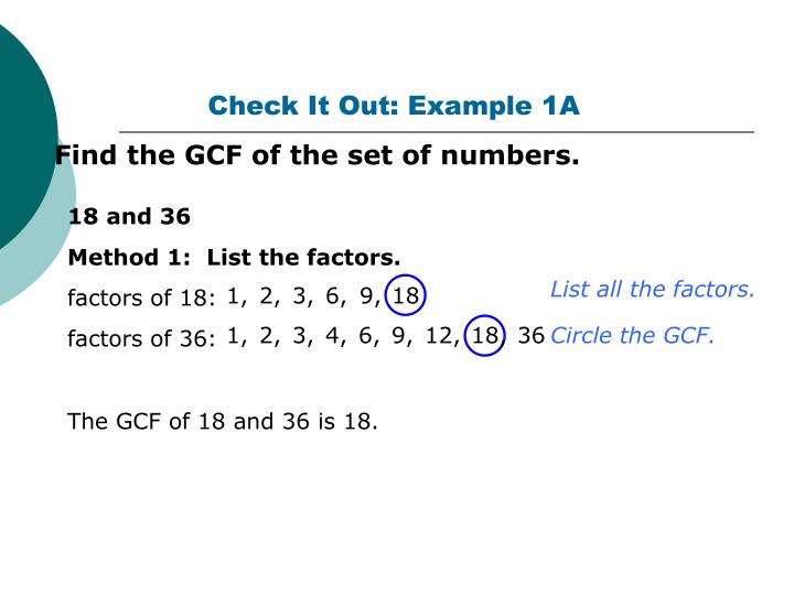 PPT 4.3 Greatest Common Factors (GCF) PowerPoint