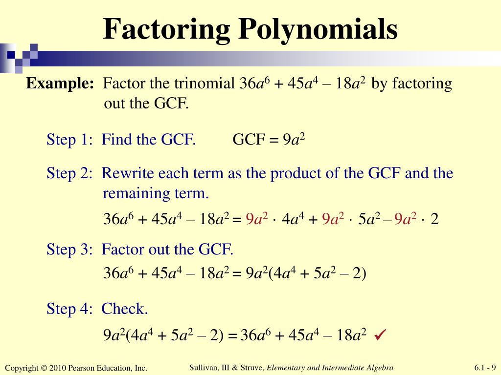 PPT - Chapter 6 Review Factoring I (Factoring Polynomials) PowerPoint ...