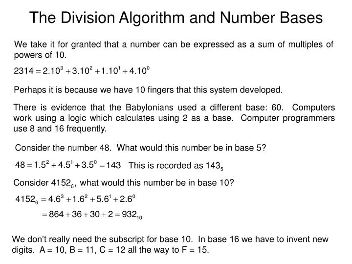 PPT - The Division Algorithm PowerPoint Presentation - ID:3303950