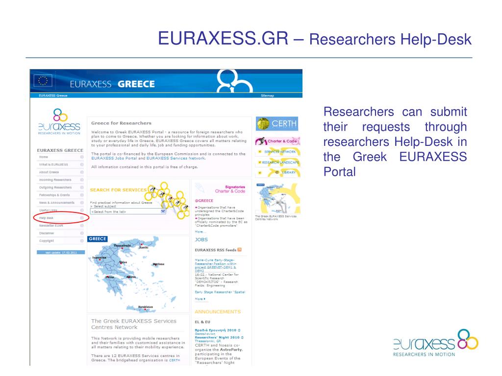 Ppt The Greek Euraxess Services Network Powerpoint Presentation