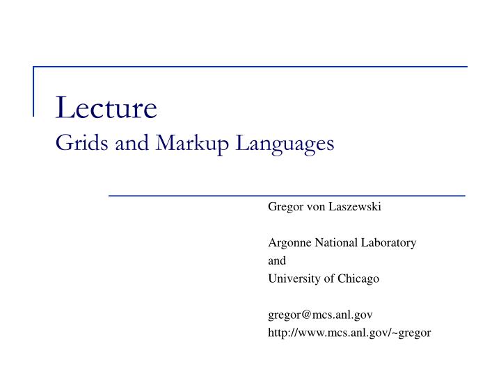 lecture grids and markup languages n.
