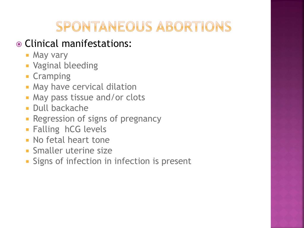 spontaneous abortions 1.