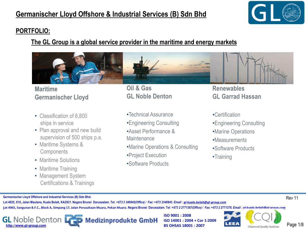 PPT - Germanischer Lloyd Offshore &amp; Industrial Services (B) Sdn Bhd  PORTFOLIO: PowerPoint Presentation - ID:3308292