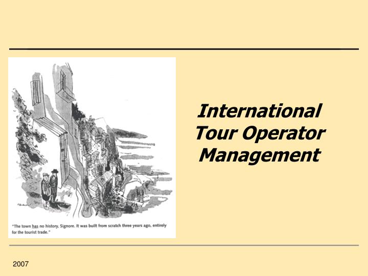 international tour operator management n.