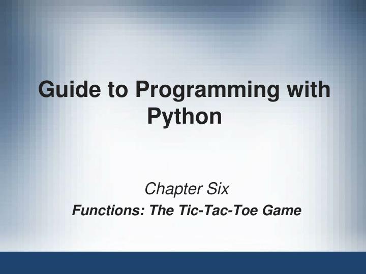 guide to programming with python n.