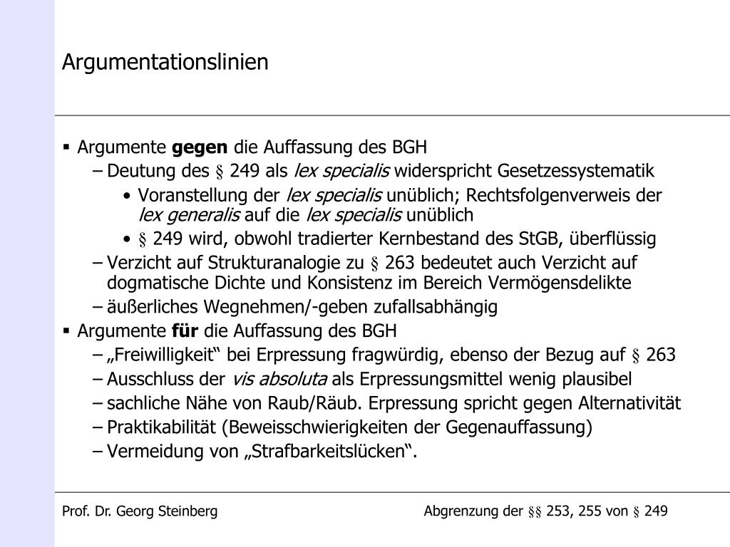 Abgrenzung Raub Und Räuberische Erpressung PPT - Die Abgrenzung der räuberischen Erpressung (§§ 253, 255) vom Raub