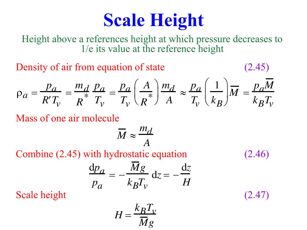 Scale Height - Definition of Scale Height - NAAP