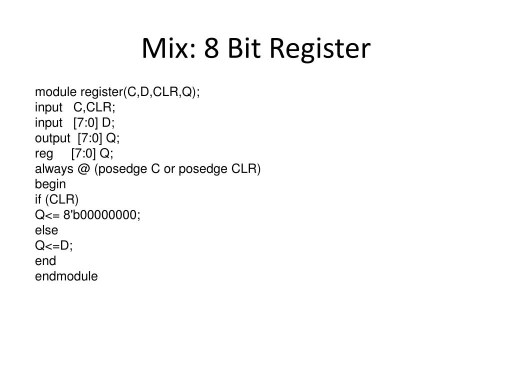 8 Bit File Register PPT - Week Four PowerPoint Presentation, free download - ID:3313546