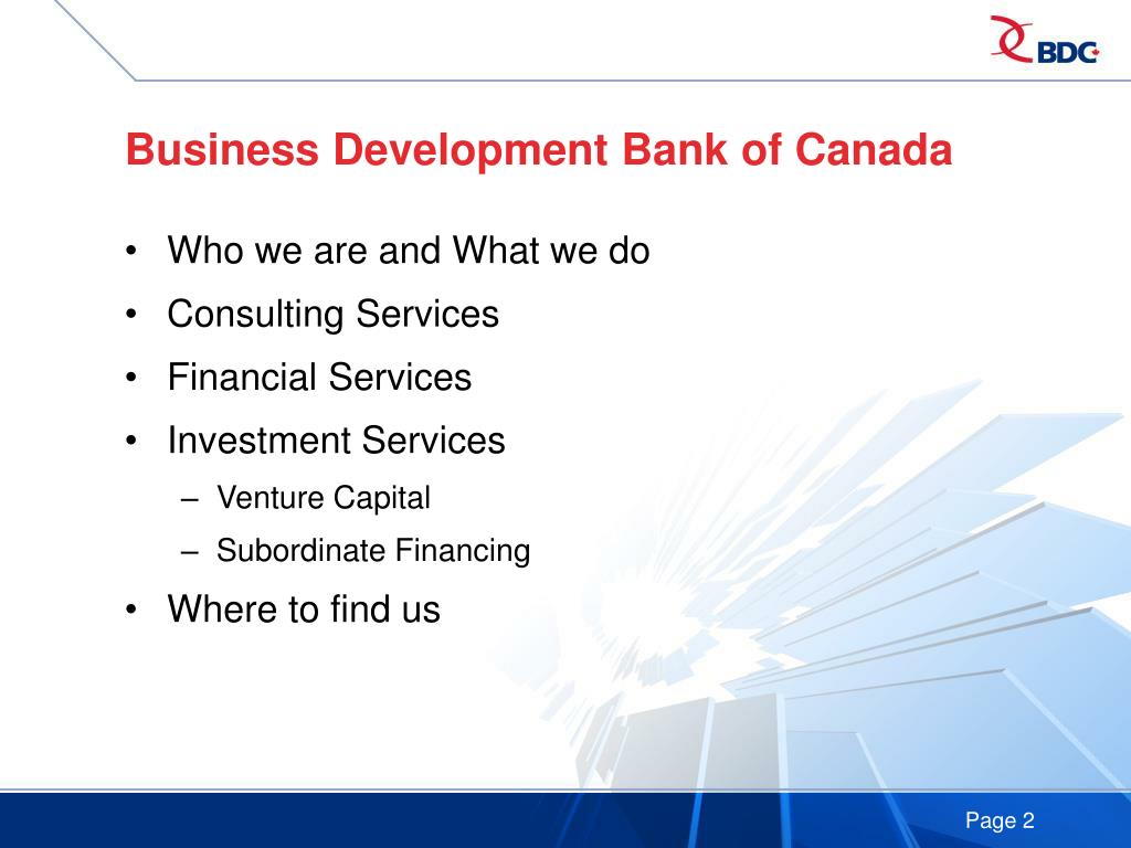 bank of canada business plan