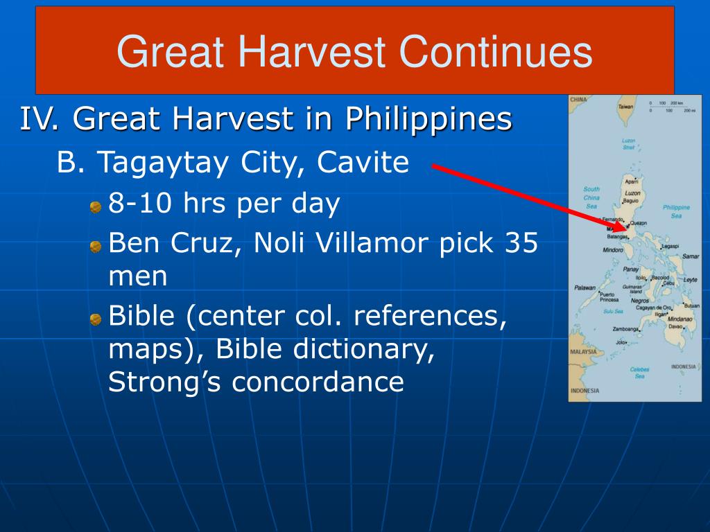 PPT A GREAT HARVEST CONTINUES in the Philippines PowerPoint