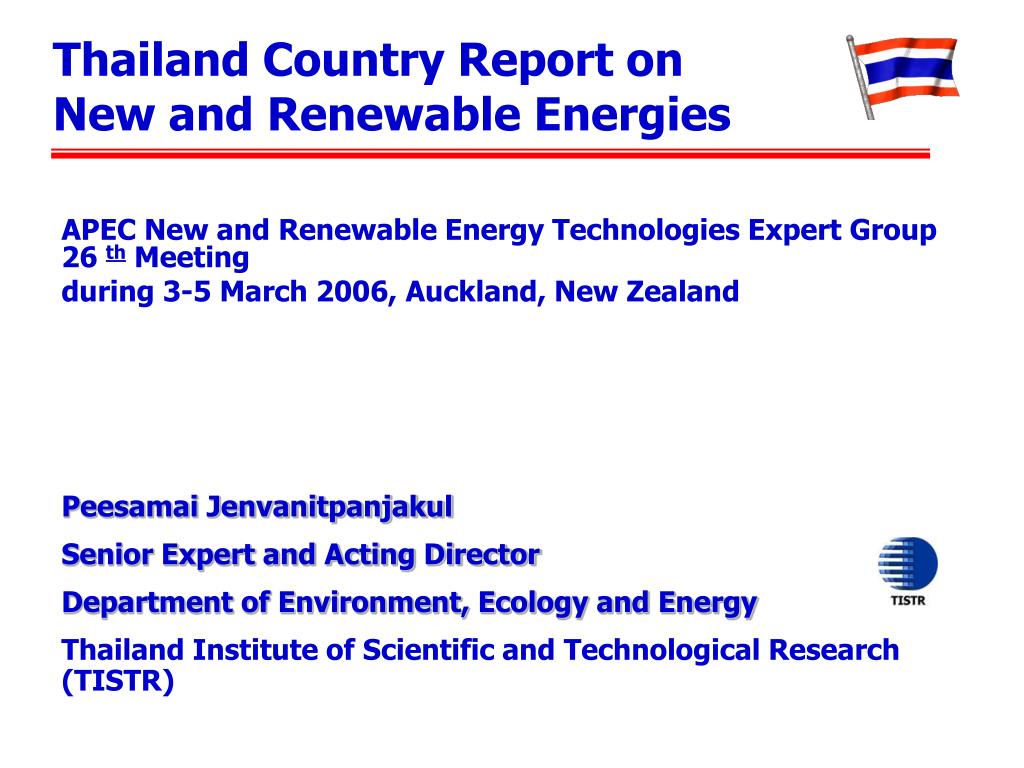 PPT - Thailand Country Report on New and Renewable Energies PowerPoint ...