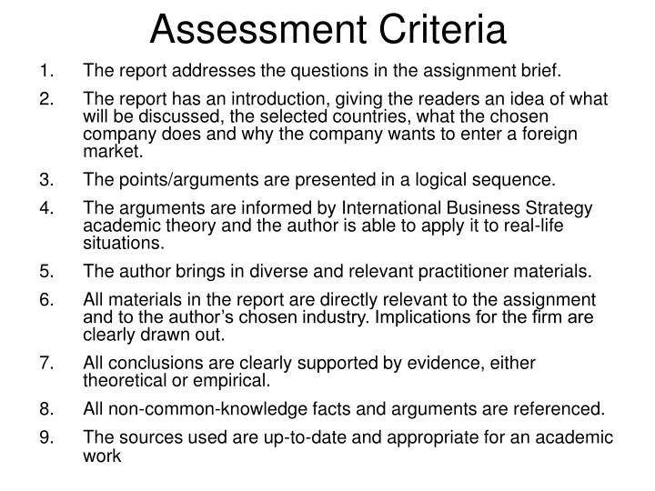 PPT - Assessment Criteria PowerPoint Presentation, free download - ID
