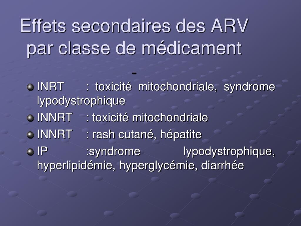 PPT - Effets secondaires du traitement aux Antirétroviraux PowerPoint ...