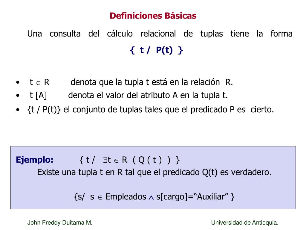 PPT - El Cálculo Relacional. PowerPoint Presentation, free download -  ID:3321326