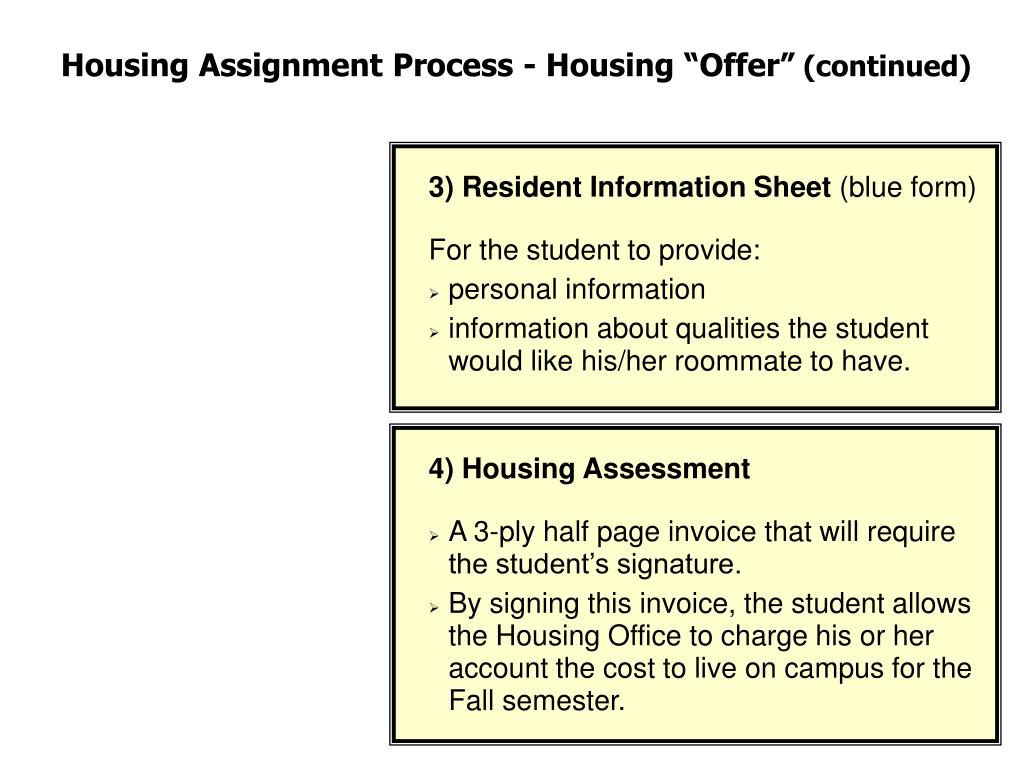 housing assignment