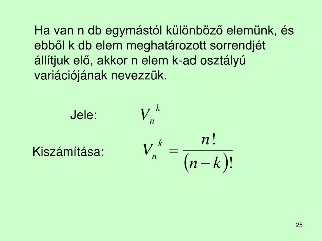 PPT - Kombinatorika és VALÓSZÍNŰSÉG SZÁMÍTÁS PowerPoint Presentation -  ID:3321643