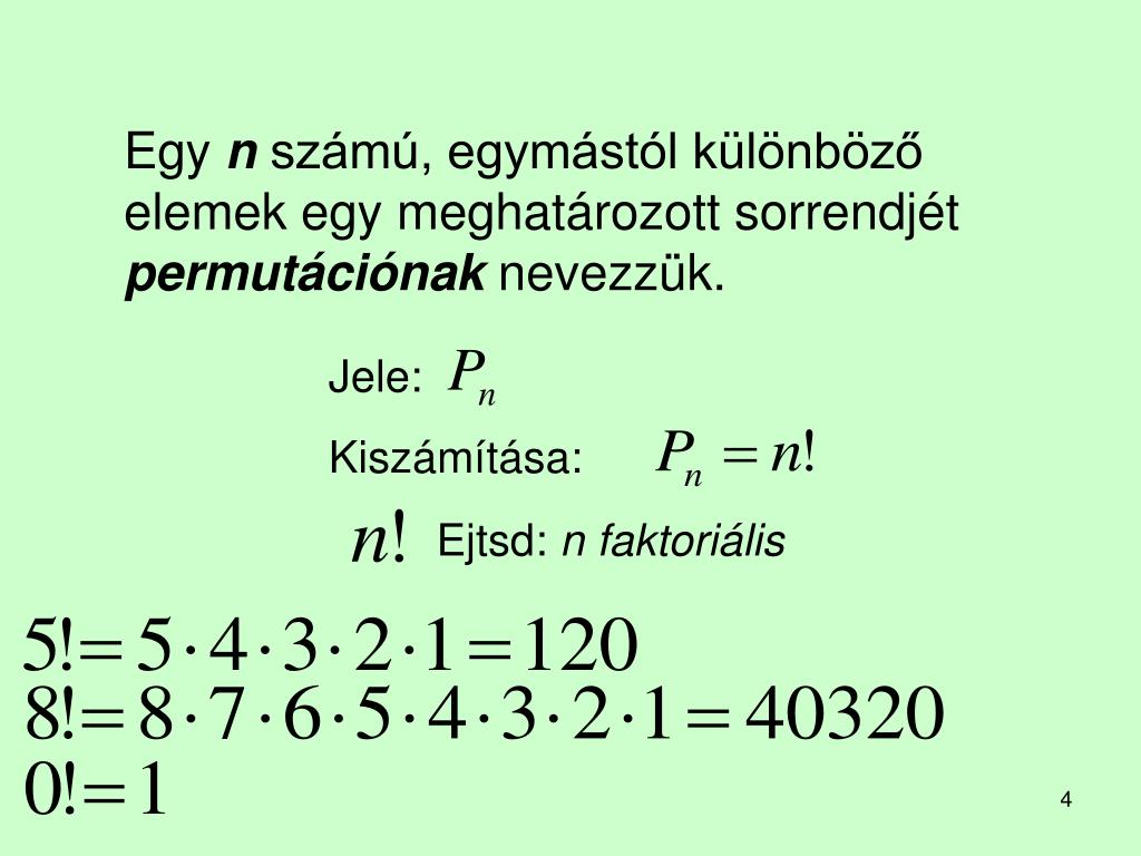PPT - Kombinatorika és VALÓSZÍNŰSÉG SZÁMÍTÁS PowerPoint Presentation -  ID:3321643