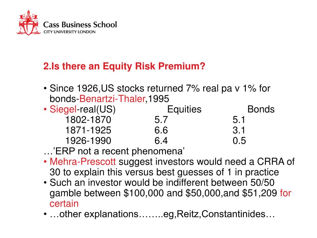 PPT - THE EQUITY MARKET RISK PREMIUM OVER 200 YEARS PowerPoint