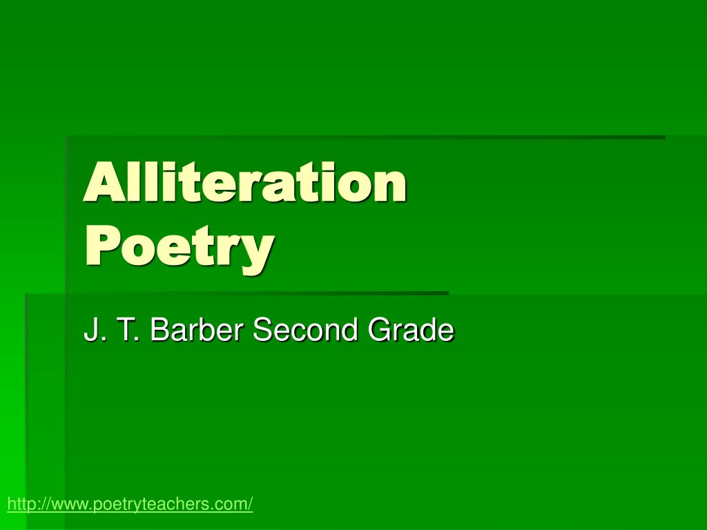ALLITERATION The repetition of the sound at the beginning of a word. - ppt  download