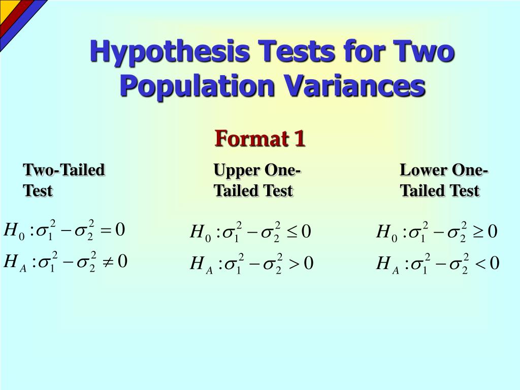 two variance hypothesis testing