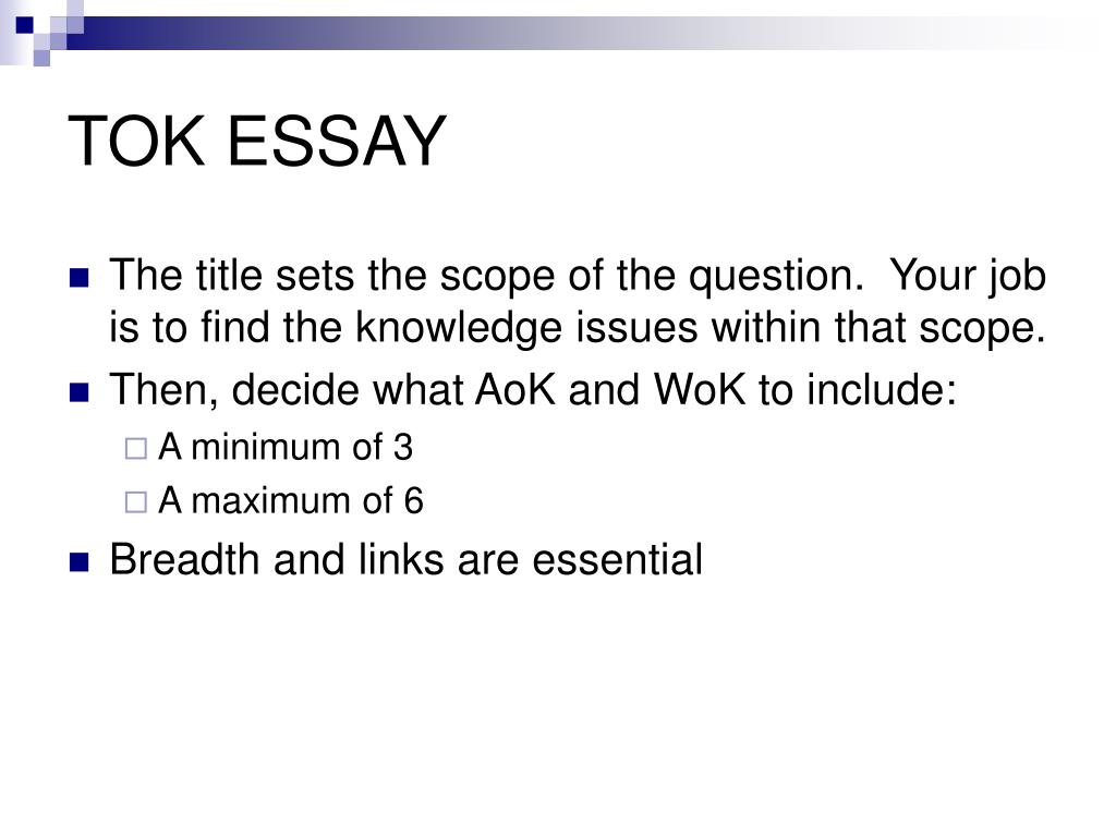 how to format the tok essay