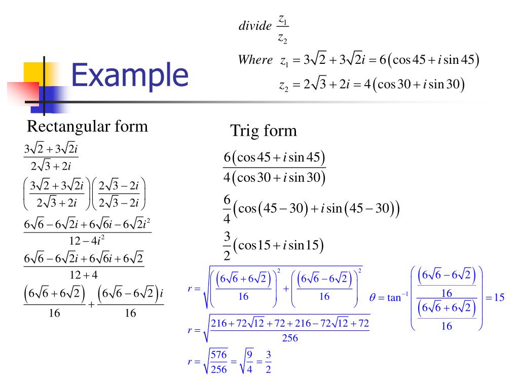 Imaginary Numbers Rectangular Form To Trig Form Worksheet