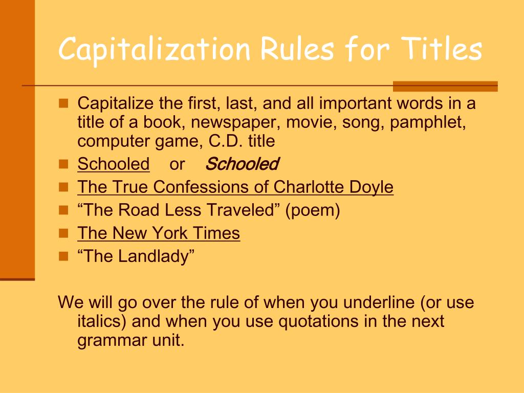 powerpoint presentation capitalization rules
