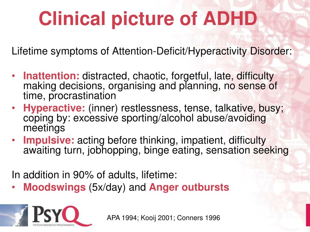 clinical presentation of adult adhd