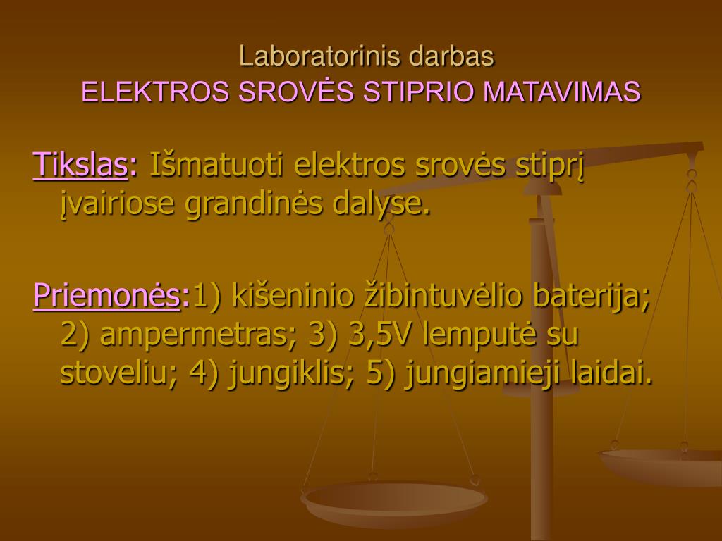 PPT - ELEKTROS SROVĖS STIPRIS IR ĮTAMPA PowerPoint Presentation, free  download - ID:3324533