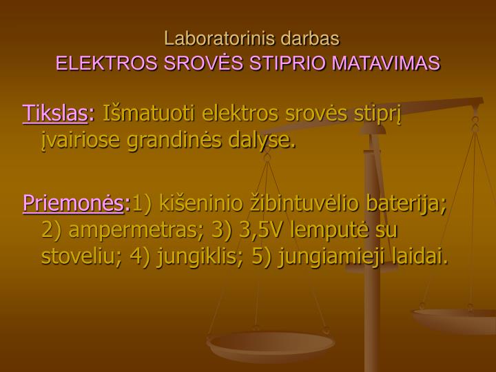 PPT - ELEKTROS SROVĖS STIPRIS IR ĮTAMPA PowerPoint Presentation - ID ...