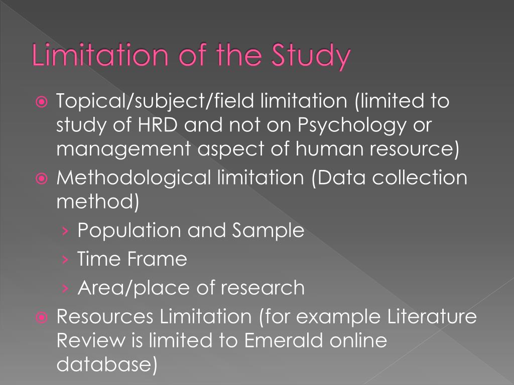methodology limitations in research