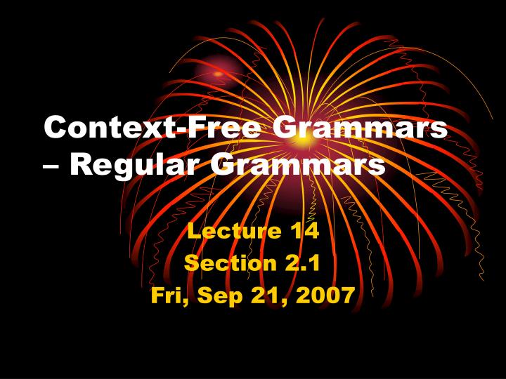 regular grammars and context-free grammars