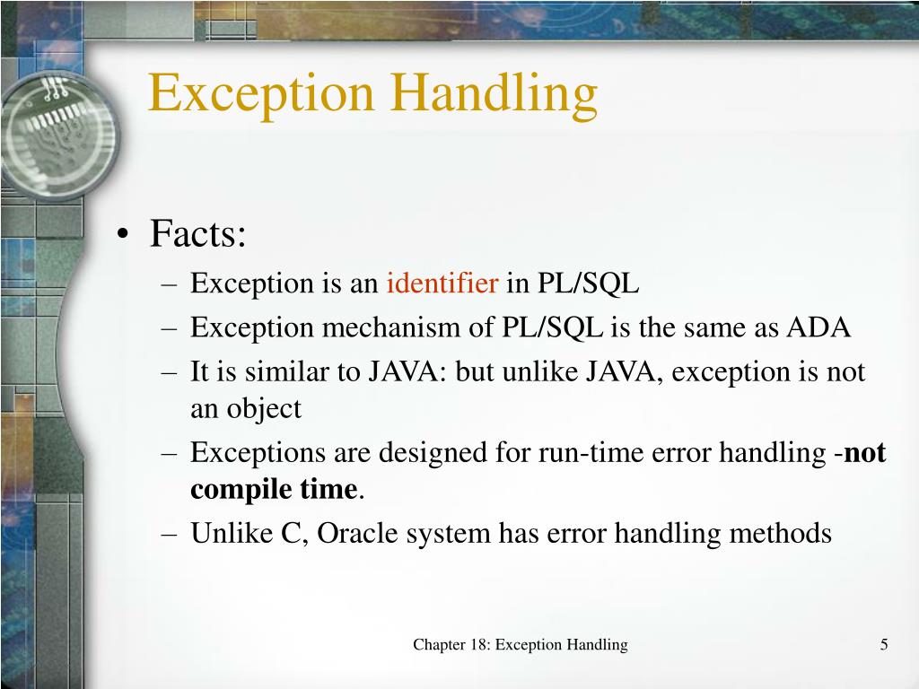 PL/SQL Error Handling