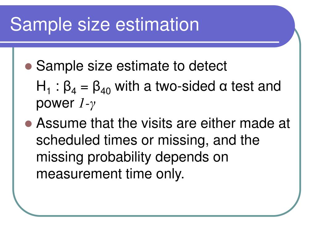 PPT - Sample Size Calculations for the Rate of Changes in Repeated