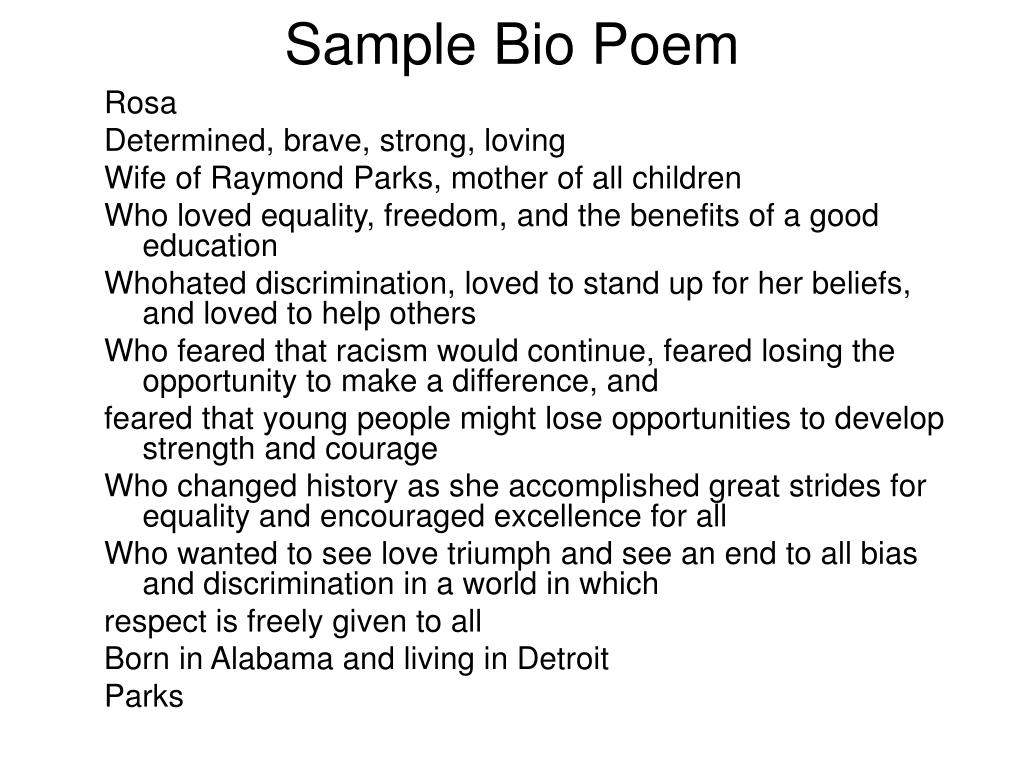 How To Write A Bio Poem For Kids