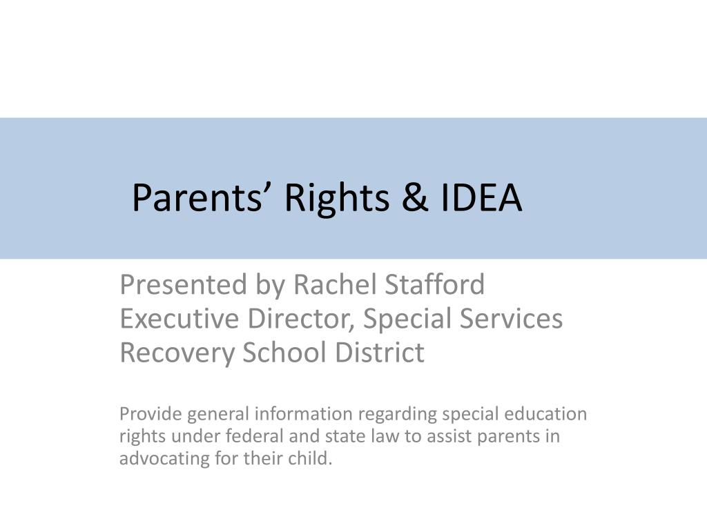 PPT Special Education & Parents’ Rights PowerPoint Presentation ID