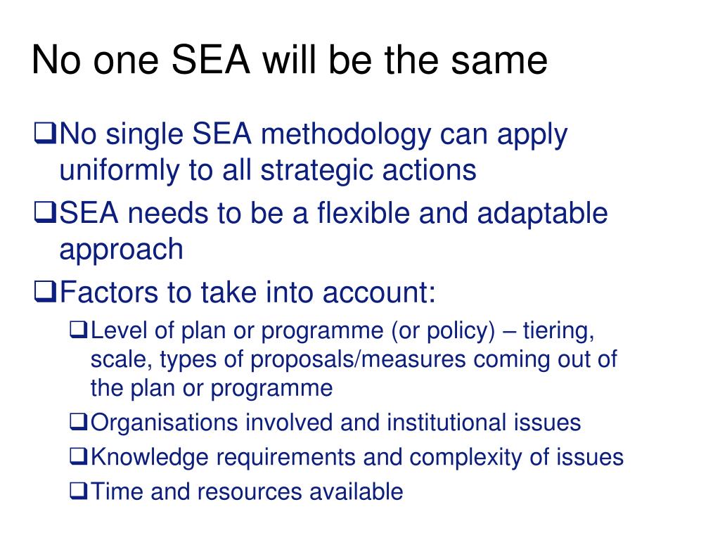PPT - Strategic Environmental Assessment (SEA) and the Planning Process ...