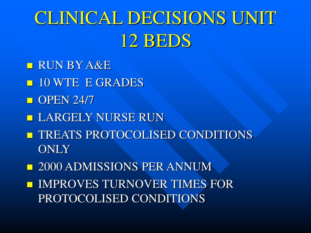 clinical decisions unit