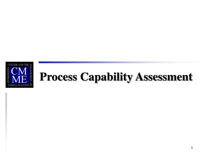 process capability assessment n.
