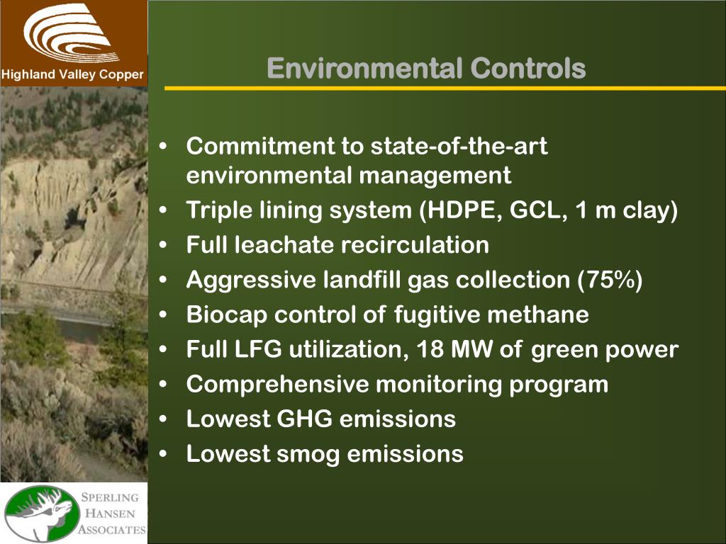 PPT HIGHLAND VALLEY LANDFILL An Innovative and Sustainable Landfill