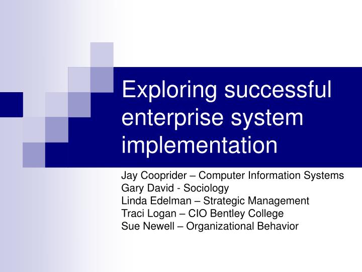 Ppt Exploring Successful Enterprise System