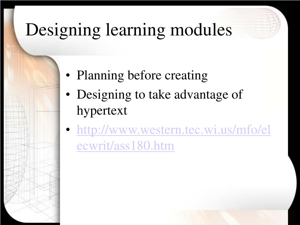 Learning Module Prototype PPT - Training for the Virtual World: The Reality of Learning ...