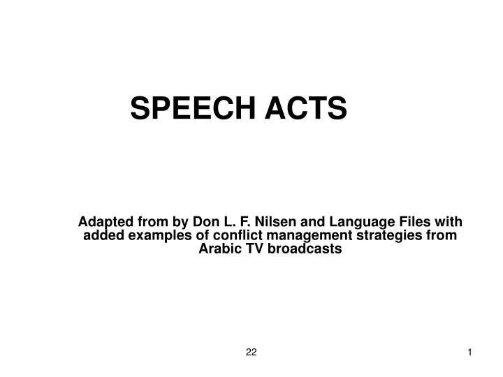 speech acts powerpoint presentation