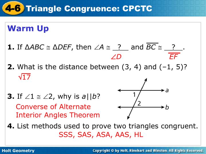 Ppt Warm Up 1 If Abc Def Then A And Bc